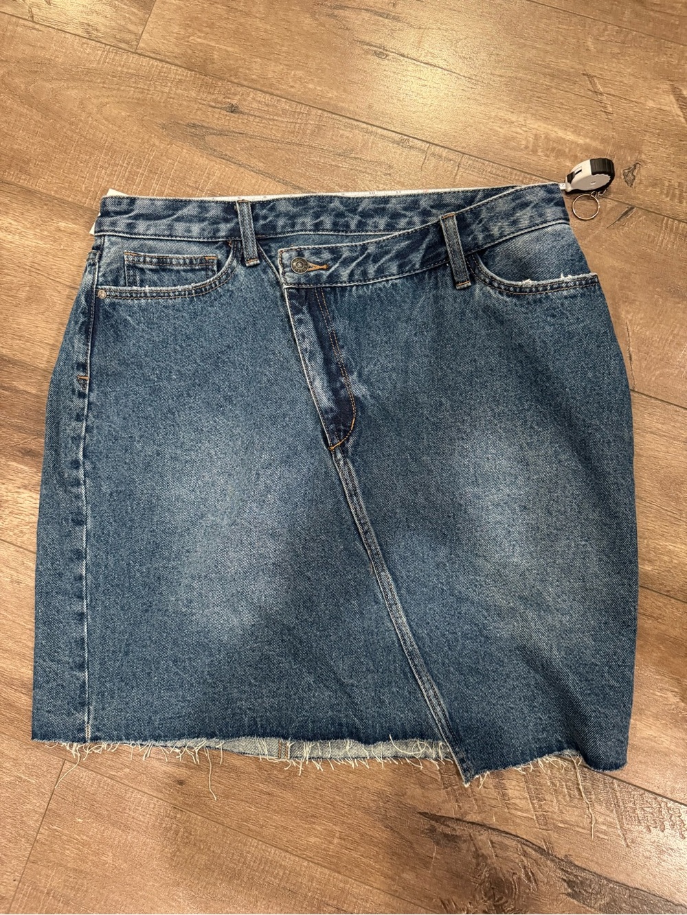 Sam Edelman Blue Denim Asymmetrical Mini Skirt